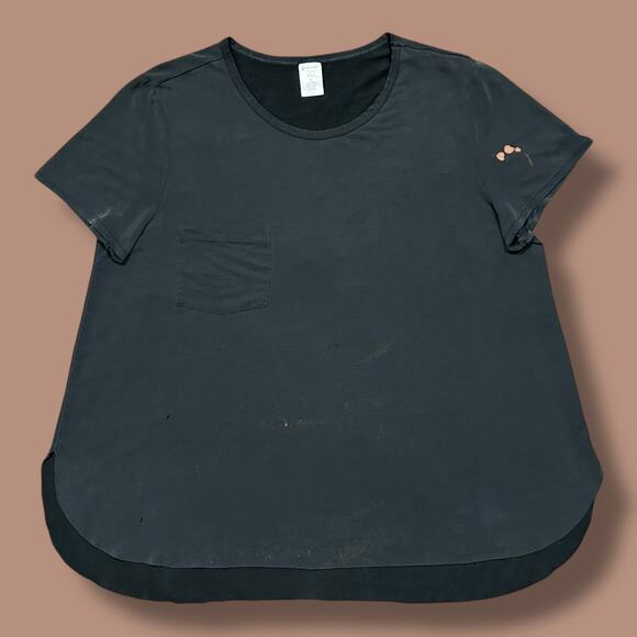 Vintage Thrashed Shirt Faded Black Pocket Tee y2k Womens XL Modal Polyester - Picture 1 of 8
